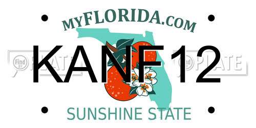 KANF12 Florida License Plate