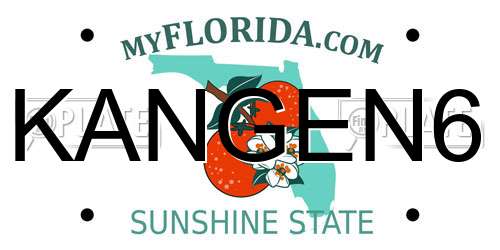 KANGEN6 Florida License Plate