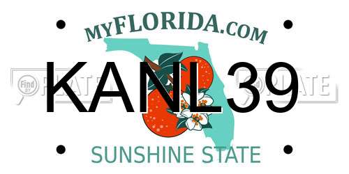 KANL39 Florida License Plate