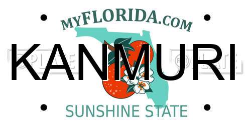 KANMURI Florida License Plate