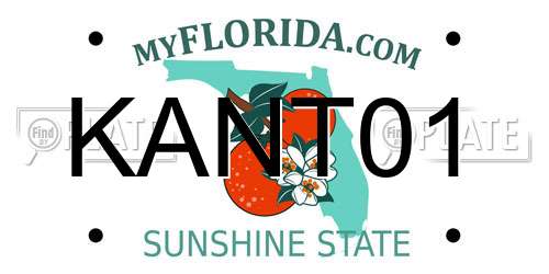 KANT01 Florida License Plate