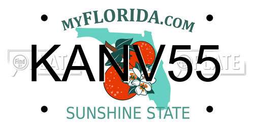 KANV55 Florida License Plate