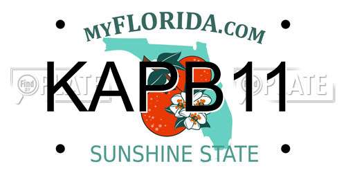 KAPB11 Florida License Plate