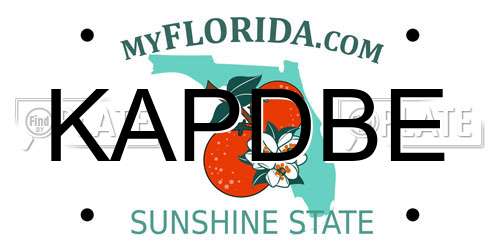 KAPDBE Florida License Plate