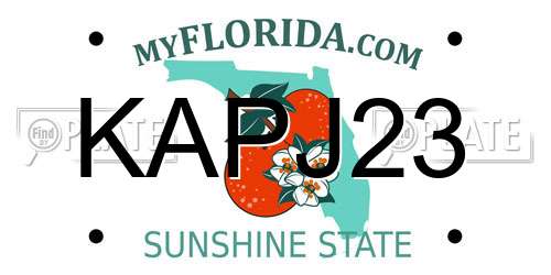 KAPJ23 Florida License Plate