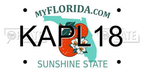 KAPL18 Florida License Plate