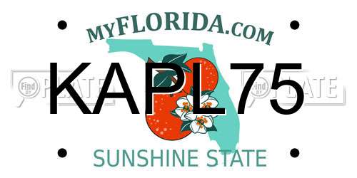 KAPL75 Florida License Plate