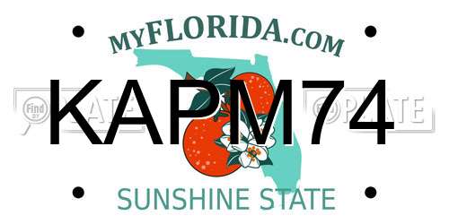 KAPM74 Florida License Plate