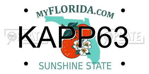 KAPP63 Florida License Plate