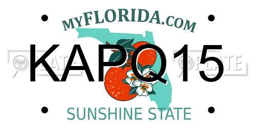 KAPQ15 Florida License Plate