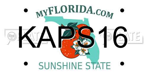 KAPS16 Florida License Plate