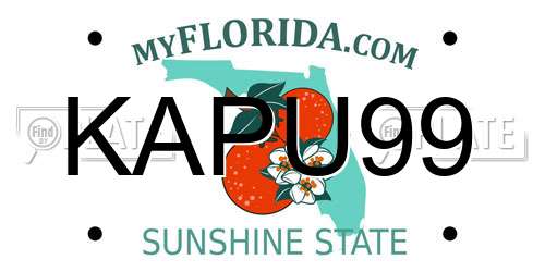 KAPU99 Florida License Plate