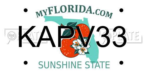 KAPV33 Florida License Plate