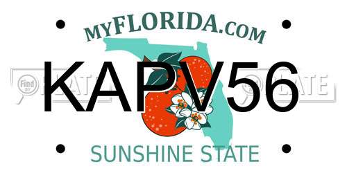 KAPV56 Florida License Plate