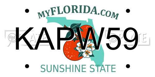 KAPW59 Florida License Plate