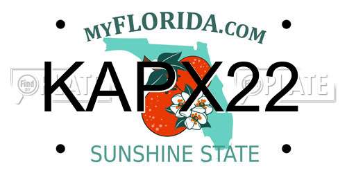 KAPX22 Florida License Plate