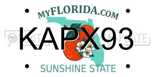 KAPX93 Florida License Plate