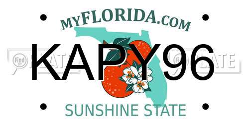 KAPY96 Florida License Plate