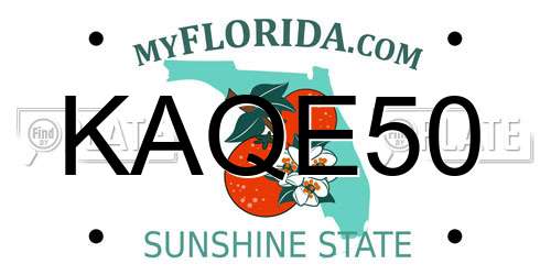 KAQE50 Florida License Plate