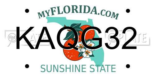 KAQG32 Florida License Plate