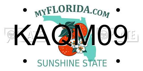 KAQM09 Florida License Plate