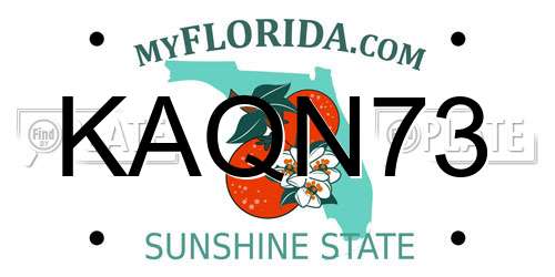 KAQN73 Florida License Plate