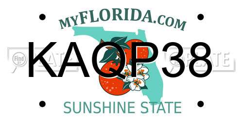 KAQP38 Florida License Plate