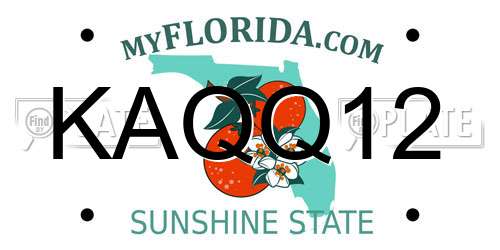 KAQQ12 Florida License Plate