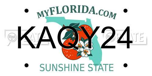 KAQY24 Florida License Plate