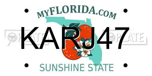 KARJ47 Florida License Plate