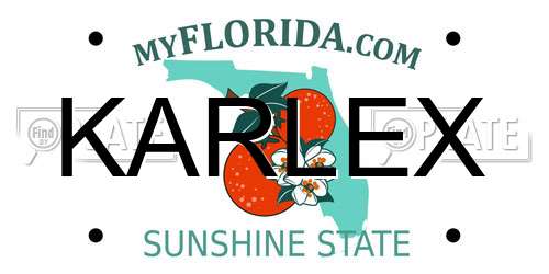KARLEX Florida License Plate