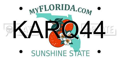KARQ44 Florida License Plate