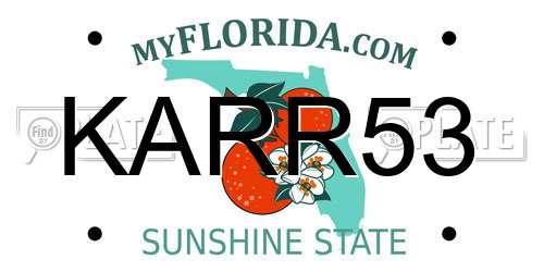 KARR53 Florida License Plate