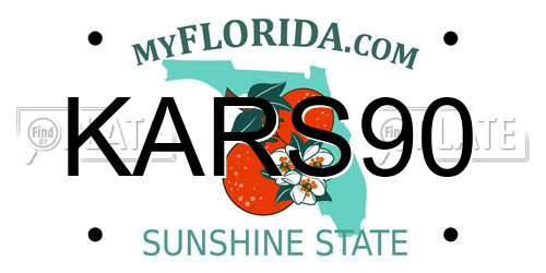 KARS90 Florida License Plate