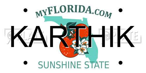 KARTHIK Florida License Plate
