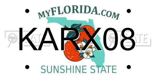 KARX08 Florida License Plate