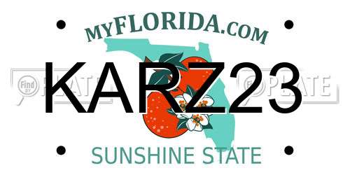 KARZ23 Florida License Plate