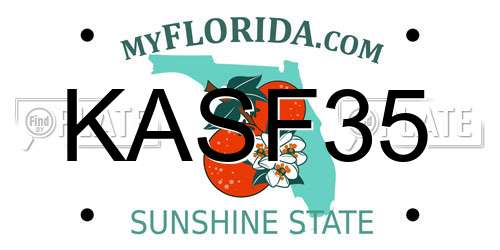 KASF35 Florida License Plate