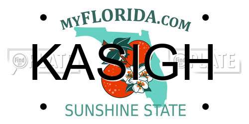 KASIGH Florida License Plate