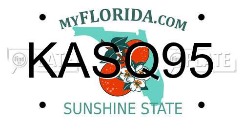 KASQ95 Florida License Plate