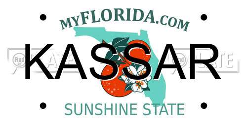 KASSAR Florida License Plate