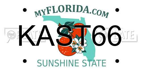 KAST66 Florida License Plate