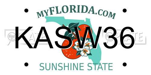 KASW36 Florida License Plate