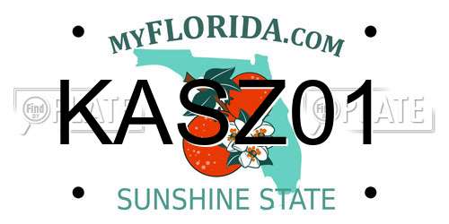 KASZ01 Florida License Plate