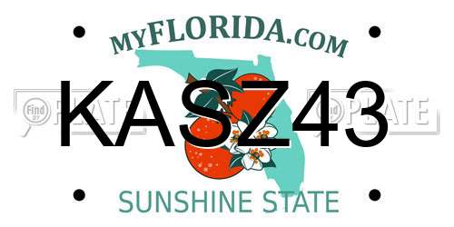KASZ43 Florida License Plate