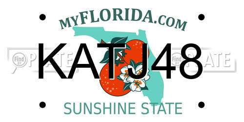 KATJ48 Florida License Plate