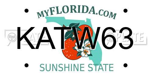 KATW63 Florida License Plate