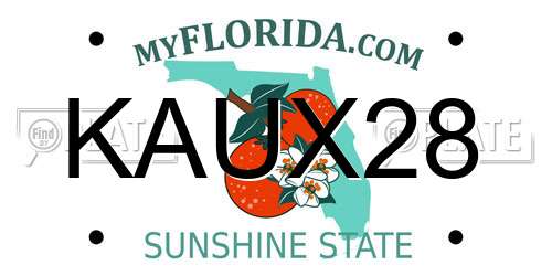 KAUX28 Florida License Plate