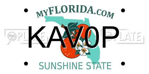 KAV0P Florida License Plate
