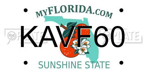 KAVF60 Florida License Plate